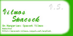 vilmos spacsek business card